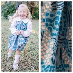 Piccadilly Bespoke Blue Pink Print Beckett Dress